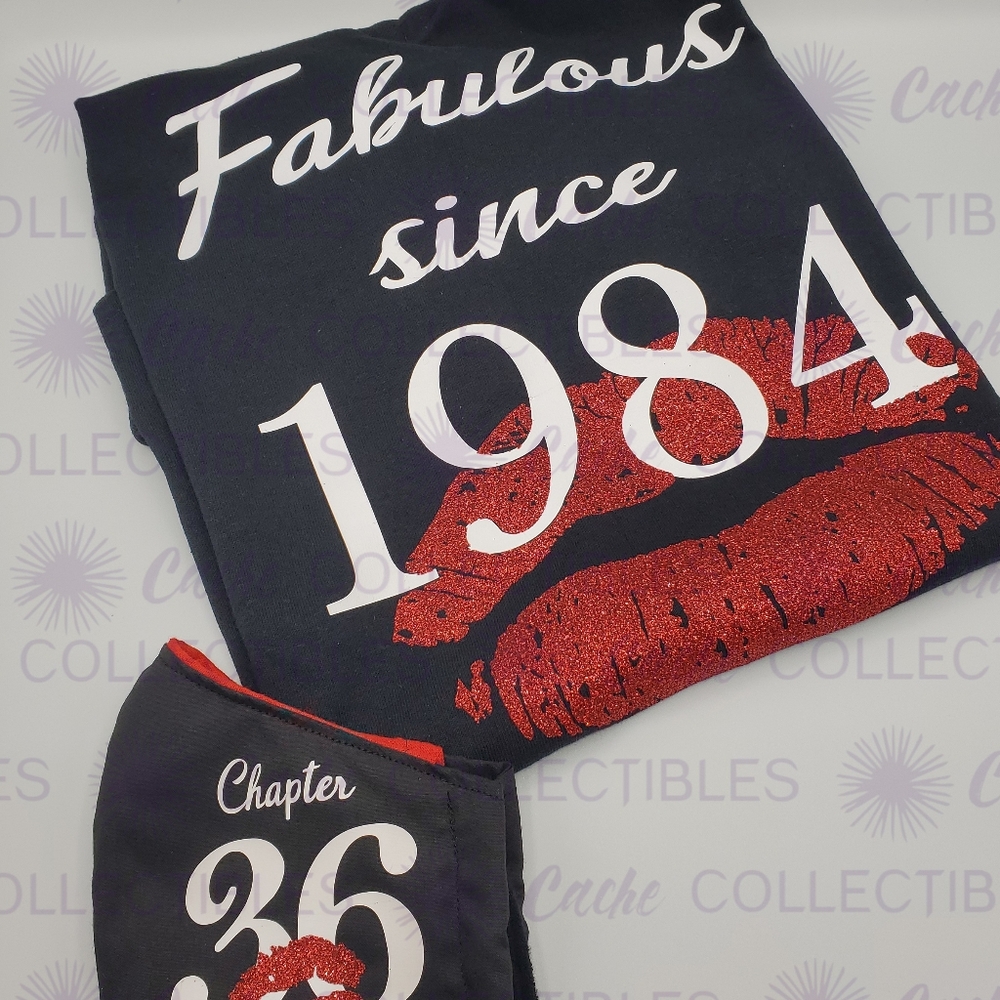 Fabulous since Tshirt/Mask Set